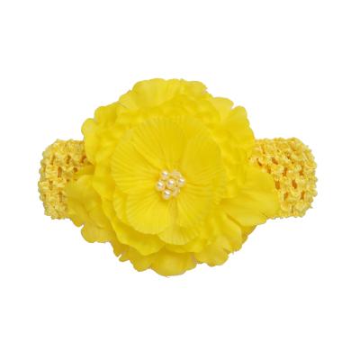 China For Hair Accessories Wholesale Soft Cloth Gorgeous Soft Cloth Girls' Hair Decoration Baby Mixed Color Natural Pearl Yellow Headband for sale