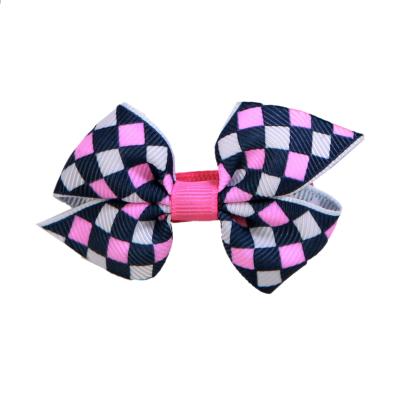 China For Girls' Beauty Popular Mixed Styles St Patrick's Design Heart Print Ribbon Small 3 Inch Metal Hair Clip With Bows for sale