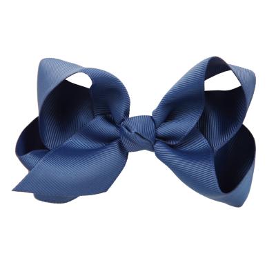 China For Girls Beauty Handmade Unistyle Girls Fashion Accessories Set Navy Blue 4.5 Inch Hair Bow Display Cards For Poland for sale