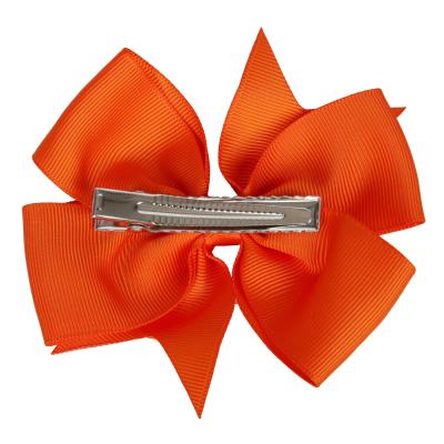 China For girls beauty fashion unistyle school kids accessories orange 4 inch ribbon sun bow hair bows with clip for sale