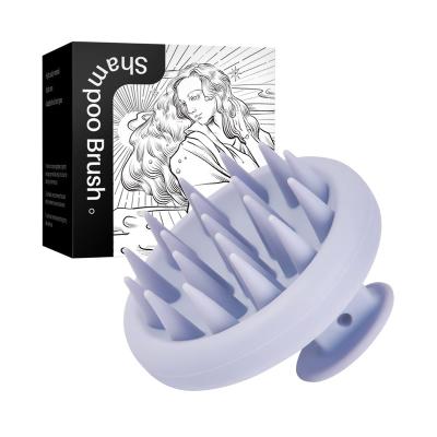 China Silicone Exfoliator Waterproof Soft Scalp Scrub Away Dandruff Scalp Massager Shampoo Hair Brush for sale