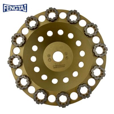 China 180*25*6*12T*22 High Frequency Ring Turbo Diamond Cup Diamond Grinding Wheel For Concrete And Stone 180*25*6*12T*22 for sale