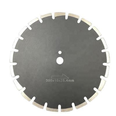 China Diamond Segment & 65Mn Steel Body 350mm+ 14inch Pin Hole Laser Welded Segmented Deep Drop Saw Blade For Cutting Asphalt for sale