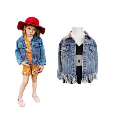 China Hot Sale Anti-wrinkle RTS Babies Kids Ripped Jean Life Denim Jacket For Fringed Children for sale