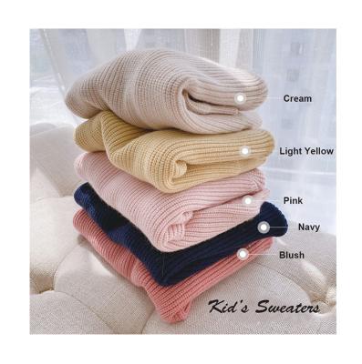 China Breathable Hot Selling Comfortable Babies Sweater Kids Fashion Autumn Chunky Pullover Candy Color Oversized Sweater For Kids for sale