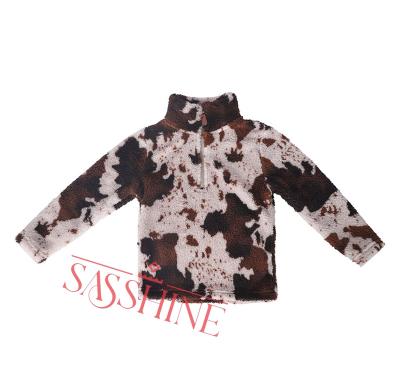 China Breathable Fashion Mommy and Me Comfortable Top Western Boys Whip Fleece Pullover Sweatshirt Babies Scare Sherpa Jacket for sale