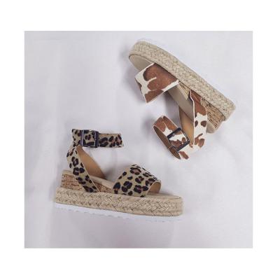 China Other RTS Cute Cheetah Whip Print Children's Beach Sandals Open Toe Fancy Toe Sandals For Little Girls for sale