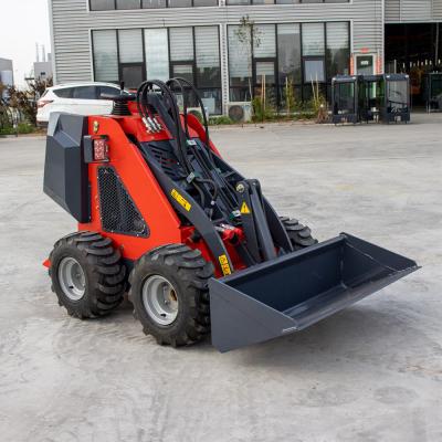 China CE-laadmachine Vierwielaandrijvinglaader 13,5 pk Kleine voorkantlader Mini Skid Steer Loader Te koop