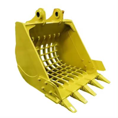 China Excavator Digger Excavator Attachments Screen Bucket Screening Bucket Bucket Sieve Excavator Skeleton Bucket With Hole for sale