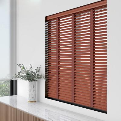 China Never Fade Factory Price 50MM PVC Venetian Roller Shading 2 Inch Horizontal Wood Cordless Faux Blinds Window Curtain for sale