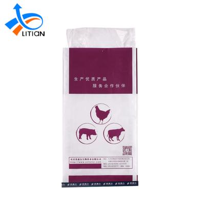 China Disposable Custom Design Lamination Packaging Poultry Animal PP Woven Bulk Feed Bag for sale