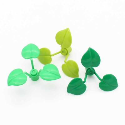 China 6255 Compatible DIY TOY 100g/bag MOC Plants Flower Stem 1x1x2/3 With 3 Large Leaves Peach Leaf Grass Building Block Bricks Particles Toy for sale