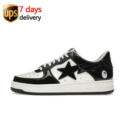 China EVA 2022 Top Quality Bapesta Shoes Patent leather casual sneakers vibe street contrast leather sneakers bape shoes for sale