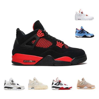 China EVA Basketball Shoes Brand Logo AJ 4 Retro Sneakers Black Cat College Blue SP 'SAIL' White Oreo RED THUNDER Sneakers for sale