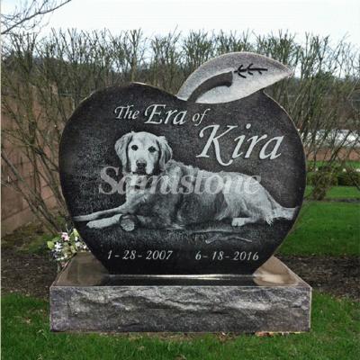 China Modern Laser Etching Black Granite Tombstone Pet Headstone And Monuments Design for sale