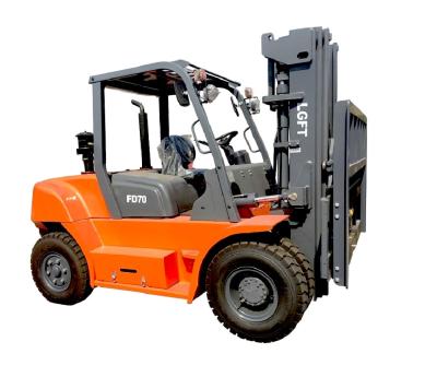 China Building Material Stores Side Shift Fork Positioner ISUZU 6BG1 Engine Powered 7 Ton 8 Ton Diesel Forklift for sale