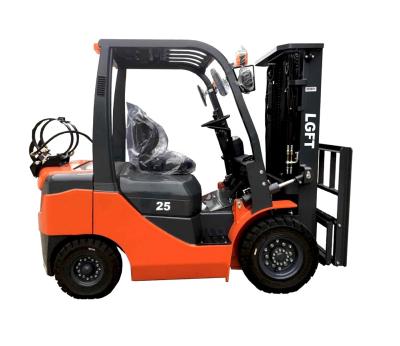 China Building Material Shop China Top Brand Full Side Shift Enclosed Cab 2 Ton 2.5 Ton Gasoline Forklift LPG for sale