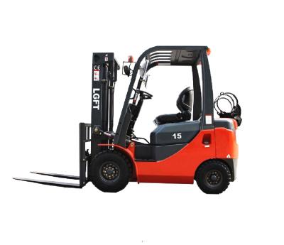 China Building Material Shops NISSAN K21 Engine Side Shift 1.5 Ton 1.8 Ton LPG Gasoline Small Forklift Hand Forklift for sale