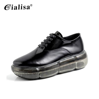 China Anti-odor Korea Style Black Round Toe Platform Pumps Flat Shoes For Women for sale