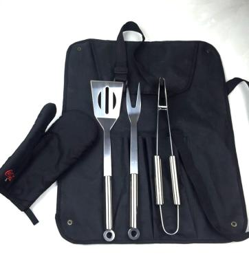 China Easily Cleaned Stainless Steel BBQ Tool Kit With Apron for sale