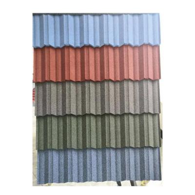 China Modern Hot Selling Color Stone Chip Coated Metal Roof Tile Stone Coated Roof Tile Production Line for sale