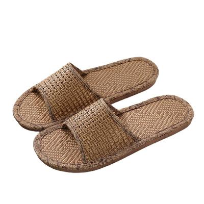 China 2022 fashion trend summer home hotel hot sale eco-friendly woman/unisex man straw slipper bamboo sandals for sale