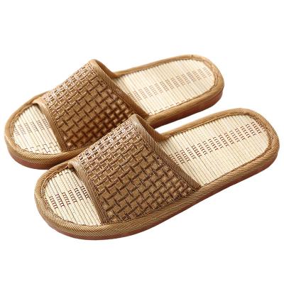 China 2022 New Fashion Trend Women's Indoor Slipper Indoor Bamboo Wooden Floor Shoes Straw Mat Sandals Summer Home Slippers for sale