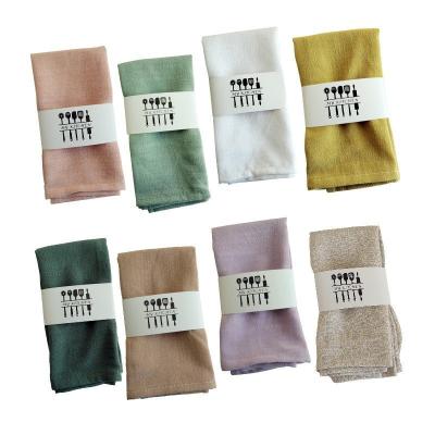 China Solid Color Reusable Wholesale Modern Soft Cotton Restaurant Cloth Linen Dining Napkins for Wedding Party and Tea Food Background Cloth for sale