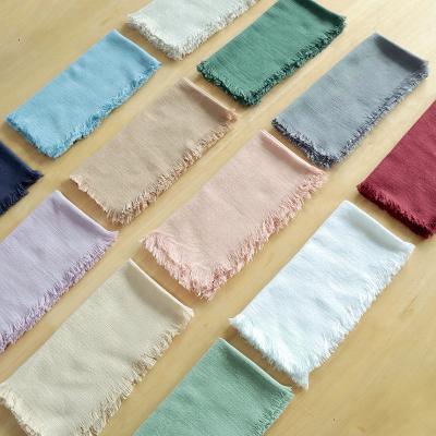 China Multicolor Tassel Cotton Linen Material Tissue Napkins Table Textile Home Kitchen Towel Reusable Wholesale For Restaurant Wedding for sale