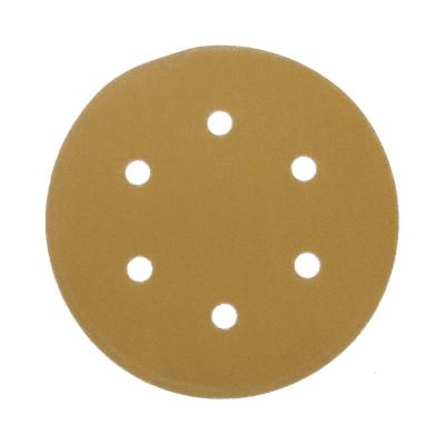 China Abrasive Tools 5 Inch Corundum Aluminum Oxide Sandpaper Disc White To Yellow Sand Dry Grinding Sanding Disc for sale