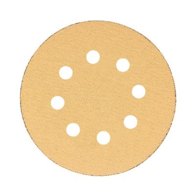 China Abrasive Tools Gold 5inch Hook And Loop Tool Cheap Sanding Discs Aluminum Oxide Abrasive Material for sale