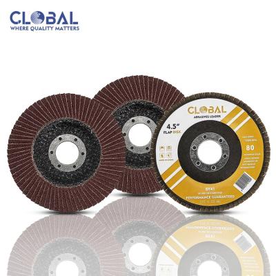 China High Quality Abrasives Tools 4 Inch 80# Aluminum Oxide Sand 100*16mm Red Metal Fin Polishing Disc for sale