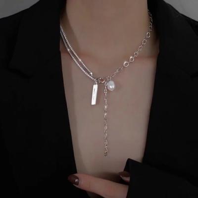 China Fashionable and beautiful Europe and the United States super a collar does not lose color splicing cold atmosphere quality vintage clavicle chain for sale