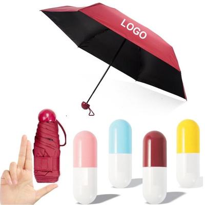 China Hot Mini Umbrella Folding Umbrella With Capsule Case Mini Pocket Umbrella Ultra Light Capsule Case Umbrella for sale