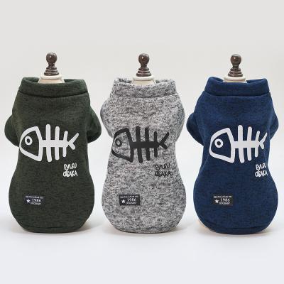 China New Fashionable And Beautiful Winter Pet Clothing Fish Bone Legs Warm Hoodie Two Wholesale for sale