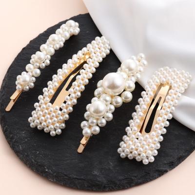 China Fashionable and beautiful simple luxury hairpin the exquisite pearl - line bridal hairpin clip BB clip fringe tiara for sale