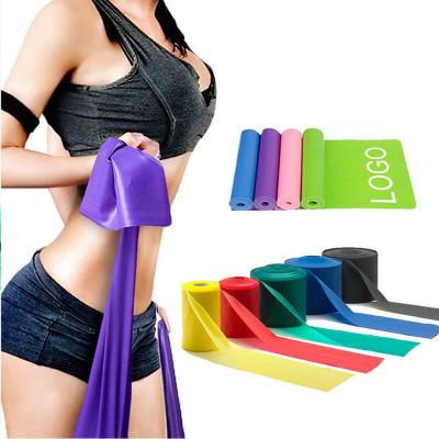 China Resilient Home Gym Yoga Band Color Resistance Band Set Custom Logo for sale