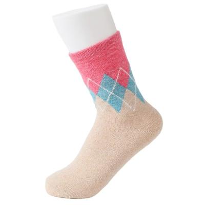 China Promotional Products Sweat-absorbent Plaid Printing Ladies Comfortable Winter Cashmere Warm Sock for sale