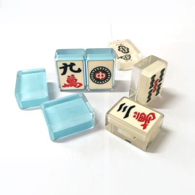 China Entertainment Casino Professional Quality Customized Crystal Mahjong Tiles Set for sale