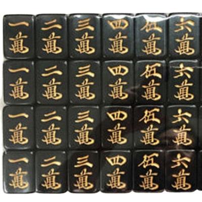 China Hot Selling Brand Customize Japanese Black Mahjong Tile Set L33mm for sale