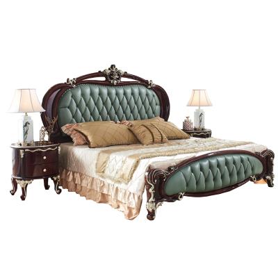 China Elegant Durable Comfortable Classic Antique Leather Bedroom Furniture Tall Bedroom Furniture Design for sale