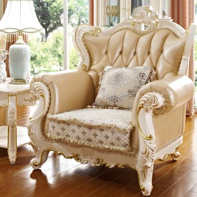 China High Quality Leather Classic European Royal Style Furniture Fabric Sofa Furniture Set for sale