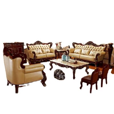 China European Unique Luxury Golden Living Room Competitive Products Sofa Set Luxury French Sofa Set for sale