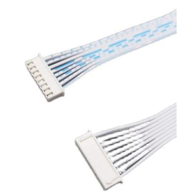 China JST Electronic XH 2.54mm 24 A.W.G. Flat Cable Wire Blue White Harness Assemblies UL2468 for sale