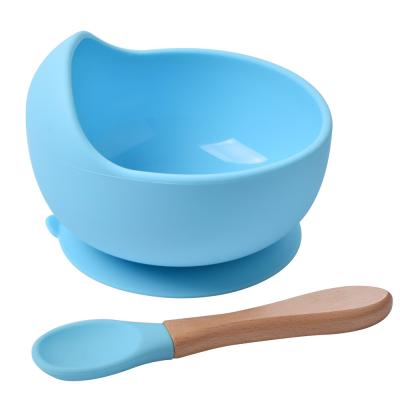 China Baby Feeding Products 2022 New Hot Sale Children Food Grade Silicone Tableware Baby Silicone Bowl Silicone Spoon Set for sale