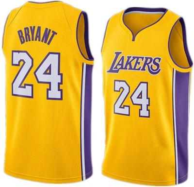 China Breathable Customized Quilted Jersey Kobe Bryant #24 #8 Sublimation Basketball Uniform for sale