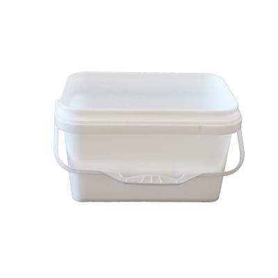 China With seal gaskets in lids rectangle plastic buckets with lid and handle, 10kg plastic pain container, square plastic bucket for sale