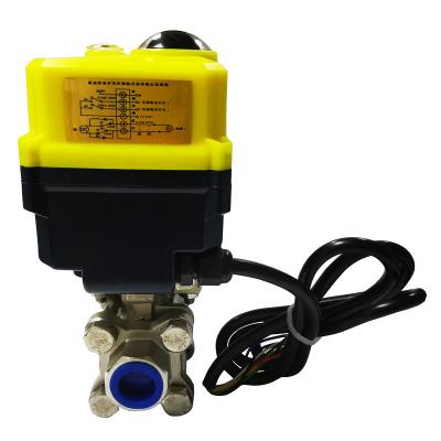 China New Products General Innovative Miniature Copper Alloy Low Temperature Electric Valve Ball Valve With Electric Actuator for sale