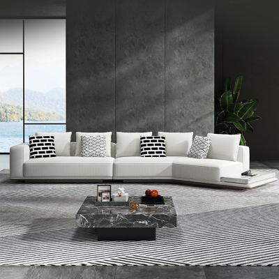 China Wide Thick Flannel Handrail Design Luxury Three Person Sofa Living Room Corner Sofa Custom for sale