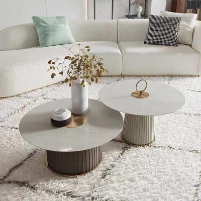 China Modern Extendable Light Luxury Designer Minimalist Style Coffee Table Living Room Marble Countertops Combination for sale